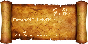 Faragó Urbán névjegykártya